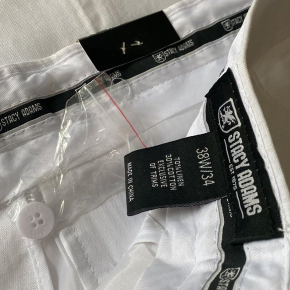 Stacy Adams White Linen Pants (38 X 34) - Picture 4 of 4